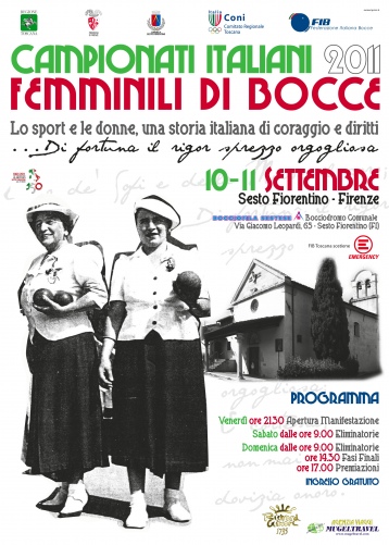 Il manifesto dei Campionati Italiani Femminili di Bocce