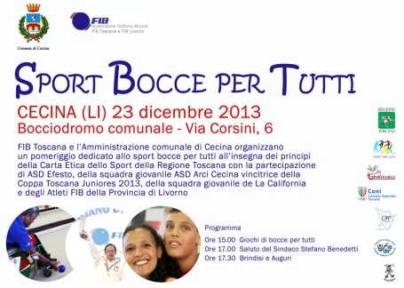Volantino Piccolo Sport Bocce per tutti Cecina 23-12-2013