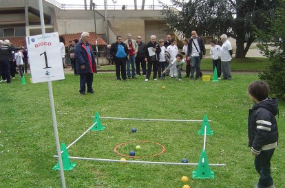 immagine di gioco bocce sull'erba