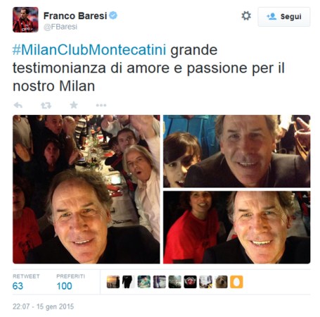 Baresi Twitta da Montecatini