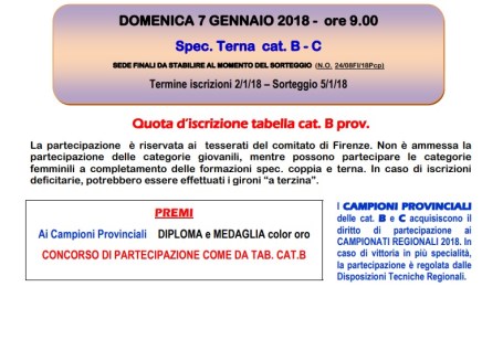 Campionati Provinciali Terna Firenze 7 gennaio