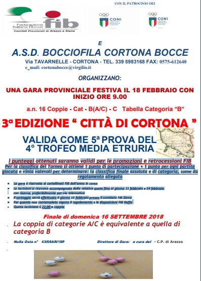 Citta di Cortona Trofeo Media Etruria 18 febbraio