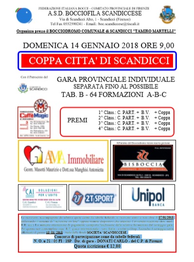 Coppa Citta di Scandicci 14 gennaio