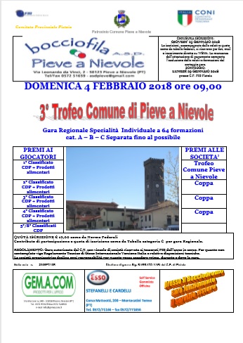 Trofeo Comune Pieve a Nievole 4 febbraio