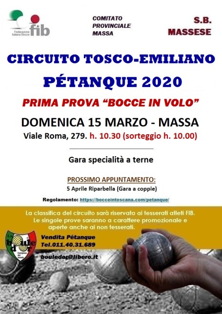 LOCANDINA CIRCUITO PETANQUE 2020 15 MARZO MASSA